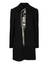 Dries Van Noten Wool Blend Coat With Collared Neck And Pockets In Black