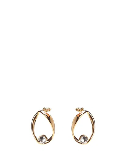 Dries Van Noten Loop Earrings In Gold