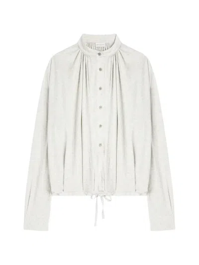 Dries Van Noten Loose Cotton Blouse In Gray