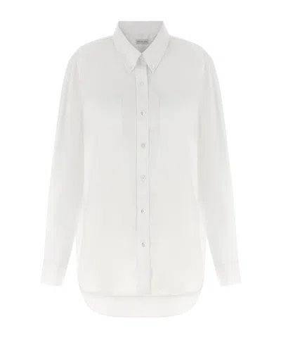 Dries Van Noten Loose Cotton Shirt In White