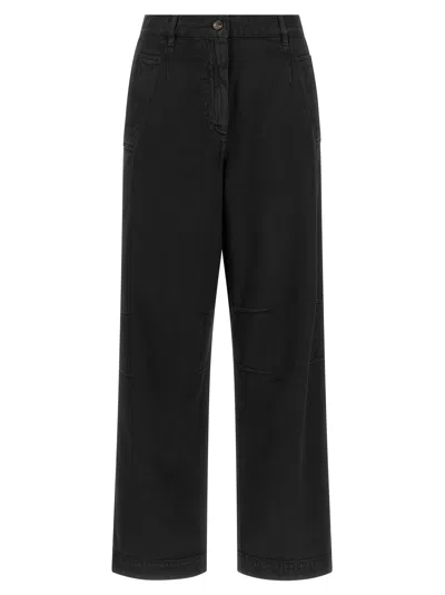 Dries Van Noten Loose Cotton Trousers In Black