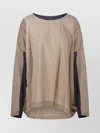 Dries Van Noten Caias Loose Fit Asymetrical Top With Contrast Panel