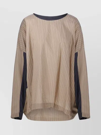 DRIES VAN NOTEN LOOSE FIT ASYMMETRICAL TOP WITH CONTRAST PANEL