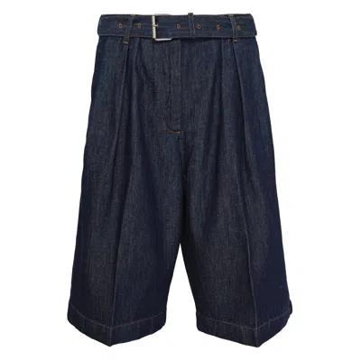 Dries Van Noten Loose Fit Belted Shorts In Blue