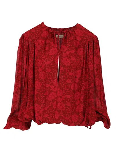 Dries Van Noten Loose Fit Blouse Shirts Red