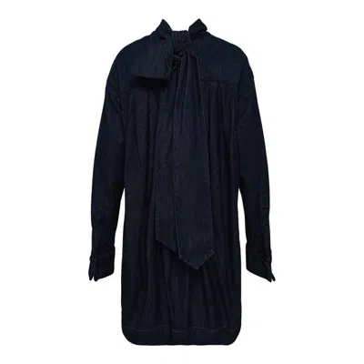 Dries Van Noten Loose Fit Blouse With Pleated Detail In Blue