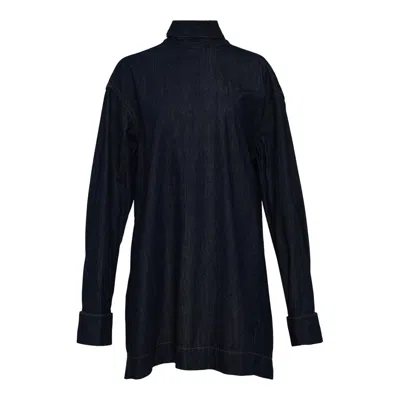 Dries Van Noten Loose Fit Blouse With Pleated Detail In Blue