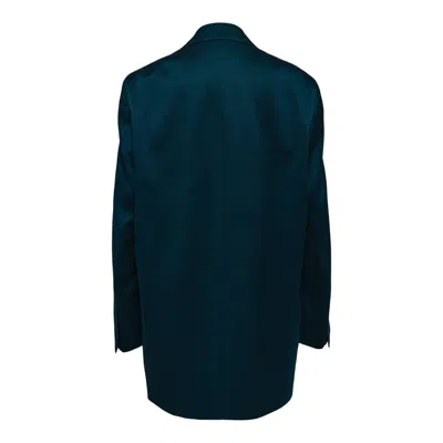 Dries Van Noten Loose Fit Double Breasted Blazer In Blue