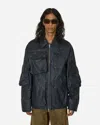 Dries Van Noten Loose Fit Overdyed Jacket Navy In Blue