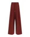 Dries Van Noten Hadium Pleated Cotton Wide Leg Sweatpants In Red