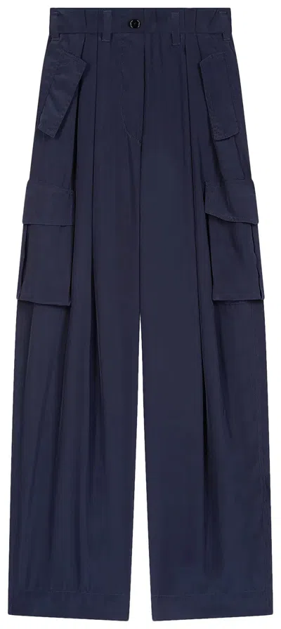 Dries Van Noten Loose Fit Polkar Pleated Workwear Pants In Purple