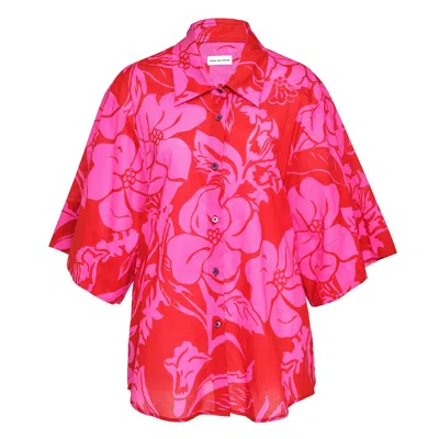 Dries Van Noten Loose Fit Short Sleeve Shirt In Red