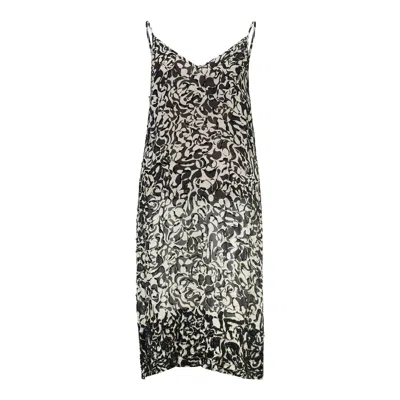 Dries Van Noten Loose Fit Slip Dress With Embroidery In Black