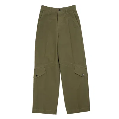 Dries Van Noten Loose Fit Wide Leg Trouser In Khaki
