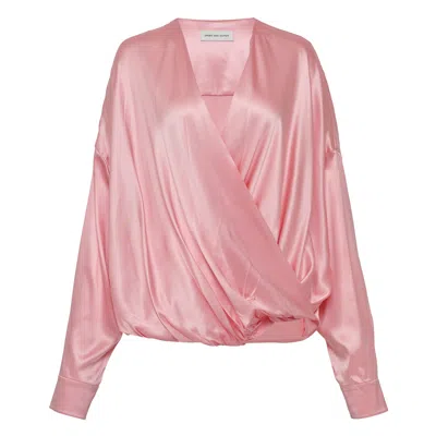 Dries Van Noten Loose Top With Draped Front In Multi