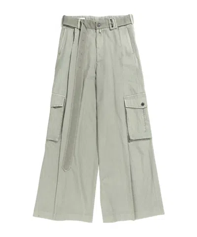 Dries Van Noten Loose Waist And Wide-leg Casual Pants In Grey