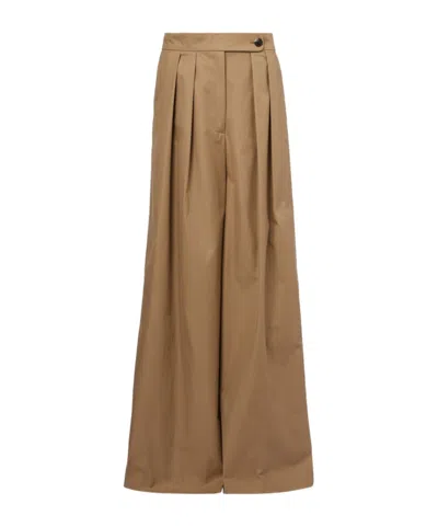 Dries Van Noten Low-rise Cotton Twill Wide-leg Pants In Brown