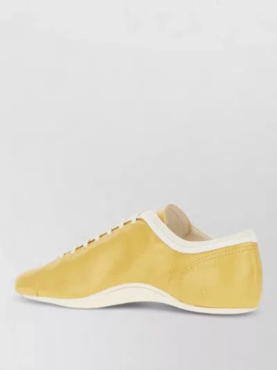Dries Van Noten Low Top Sneakers Contrast Trim Rubber Sole In Yellow