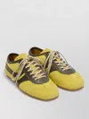 Dries Van Noten Leather-trimmed Suede Sneakers In Yellow