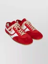 Dries Van Noten Low Top Sneakers With Rubber Sole And Stripe In Red