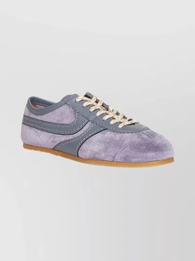 DRIES VAN NOTEN LOW-TOP SUEDE SNEAKERS AND RUBBER SOLE