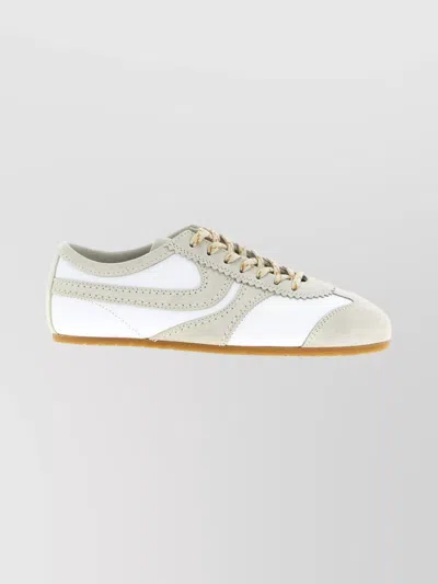 DRIES VAN NOTEN LOW-TOP SUEDE SNEAKERS FEATURING CONTRAST STITCHING