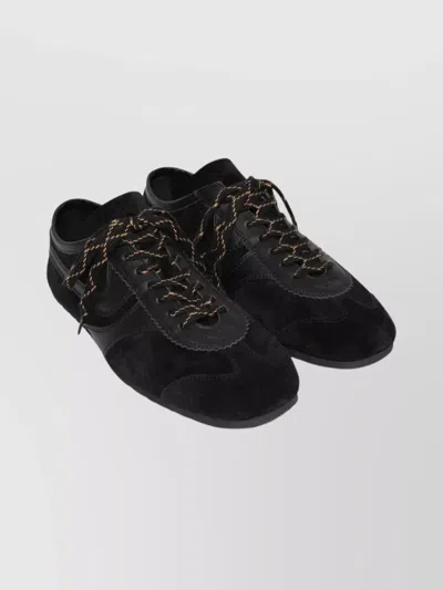 DRIES VAN NOTEN LOW-TOP SUEDE SNEAKERS LEATHER INSERTS
