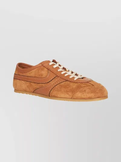 DRIES VAN NOTEN LOW-TOP SUEDE SNEAKERS RUBBER SOLE