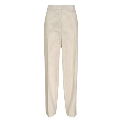 Dries Van Noten Low-waisted Tailored Wide-leg Pants In Neutral