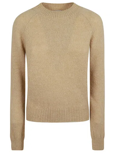 Dries Van Noten "texas" Crew Neck Sweater In Beige