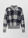 Dries Van Noten Chunky Knit V Neck Sweater With Textured Pattern In Multi