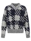 Dries Van Noten Chunky Knit V Neck Sweater With Textured Pattern In Gray