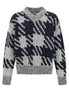 Dries Van Noten Chunky Knit V Neck Sweater With Textured Pattern In Gray