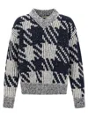 Dries Van Noten Chunky Knit V Neck Sweater With Textured Pattern In Gray