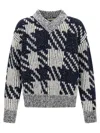 Dries Van Noten Chunky Knit V Neck Sweater With Textured Pattern In Multi