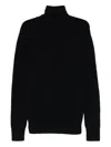 Dries Van Noten Macro 2707 Turtleneck Ribbed Knit Sweater In Black