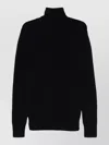 Dries Van Noten Macro 2707 Turtleneck Ribbed Knit Sweater In Black