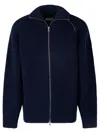Dries Van Noten Men Zippered Wool Sweater In Blue