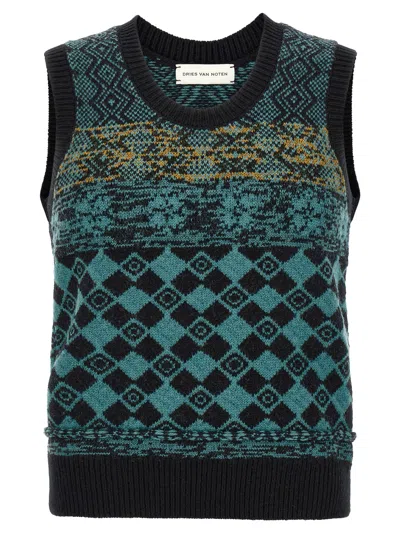 Dries Van Noten Sweater Men Color Multicolor In Blue