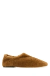 Dries Van Noten Biscuit Shearling Slip Ons In Brown