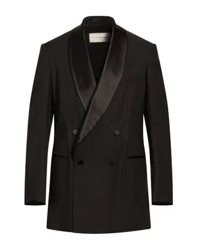 Dries Van Noten Man Blazer Black Size Xs Linen, Cotton, Silk