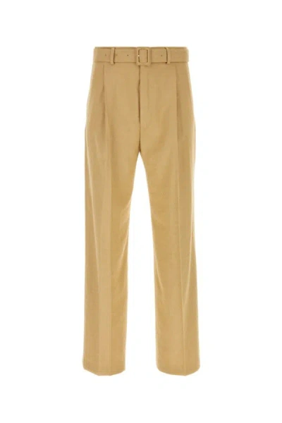 Dries Van Noten Pant Viscose Blend Loops Belt In Brown