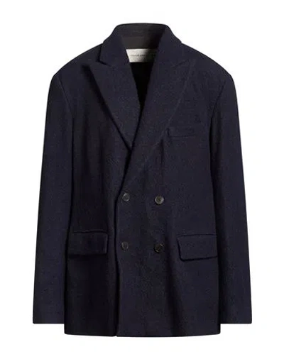Dries Van Noten Man Coat Midnight Blue Size M Wool
