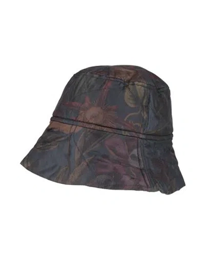 Dries Van Noten Man Hat Charcoal Size S Polyester, Silk, Polyamide In Multi