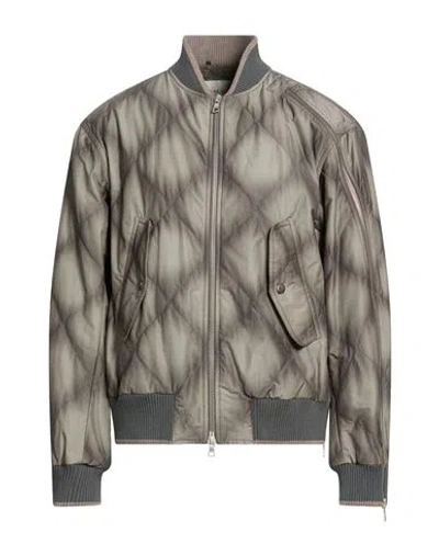 Dries Van Noten Man Jacket Khaki Size S Polyester, Cotton, Polyamide In Gray