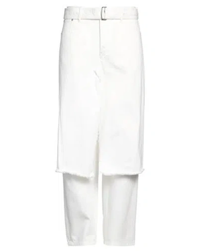 Dries Van Noten Man Jeans White Size 32 Cotton