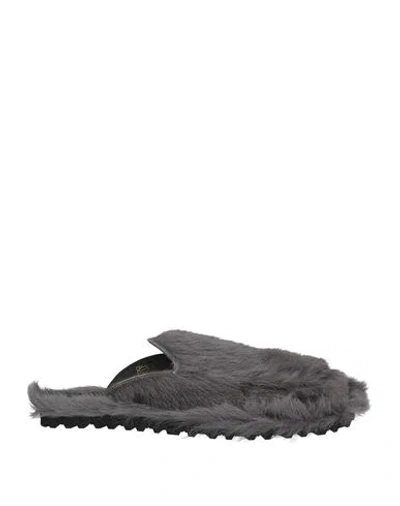 Dries Van Noten Man Mules & Clogs Grey Size 9 Leather In Gray