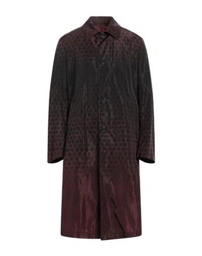 Dries Van Noten Man Overcoat & Trench Coat Burgundy Size L Polyamide In Brown