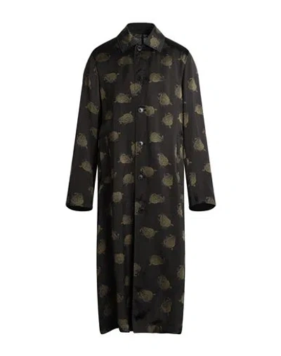 Dries Van Noten Man Overcoat & Trench Coat Dark Green Size 40 Viscose, Silk