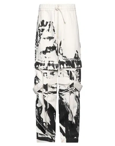 Dries Van Noten Man Pants Ivory Size M Cotton, Linen In White